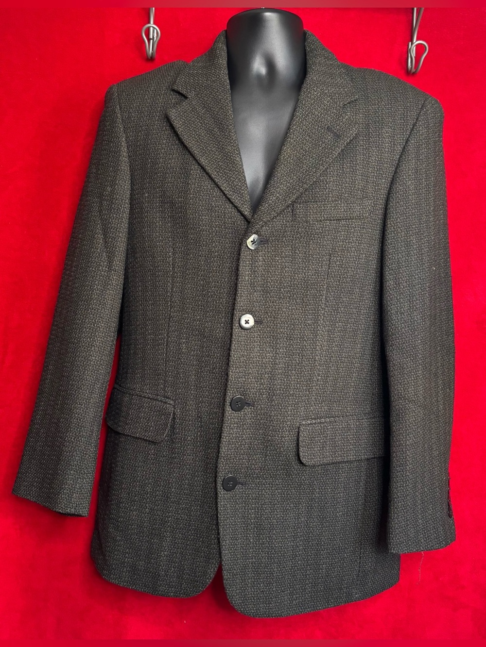 Biltmore 100% Pure New Wool Tweed Sport Coat Blazer Brown Textured 42R
